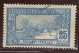 Guadeloupe - Oblitéré - Charnière  Y&T 1905 N° 62  La Grande Soufrière 25c Bleu - Gebraucht