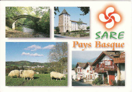 64 Pyrenees Atlantiques, Sare, Eglise, Pont,mouton,Quartier Ihalar,.. Circule Oui - Sare