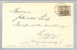 DE Saar 1921-09-05 Brief Mi# 74II Plattenfehler 2 - Cartas & Documentos