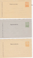 Bulgarie, Entier Postal, Trois Cartes Lettres Différentes Avant 1900 - Cartes Postales