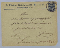 DR Privatpost Berlin Privat-GS 1889 G. Flatow Rechtsanwalt - Postes Privées & Locales