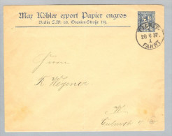 DR Privatpost Berlin Mit Privatzudruck Gelaufen 1897-06-10 Köhler - Correos Privados & Locales