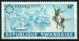 Rwanda 1967 Mi 239 War Dance (with Bow And Arrow) Of The Watussi | World Exhibition EXPO 67 - Oblitérés