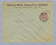 DR Privatpost Stuttgart 1896-03-26 Mi#2 H.Wildt - Private & Lokale Post