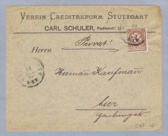 DR Privatpost Stuttgart 1898-11-10 Mi#12b Creditreform - Private & Local Mails