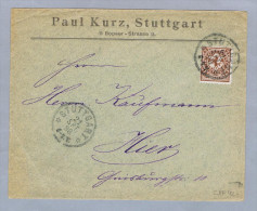 DR Privatpost Stuttgart 1899-09-21 Mi#12a Paul Kurz - Postes Privées & Locales