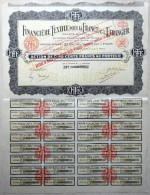 France, 1934, Financiere Textile - Bond Certificate & Coupons, 500 Francs - D - F