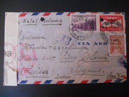 Argentine Lettre De Buenos Aires 1944 Pour Lugano Avec Censure (2 Perforations ) - Brieven En Documenten