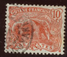 Guyane - Oblitéré - Charnière  Y&T 1904 N° 53 Fourmilier 10c Rose - Gebruikt