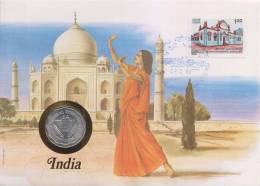 Tajmahal / Taj Mahal, Mosque, Religion, Islam, Special Cover With Coin, India - Moscheen Und Synagogen