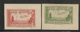 USA - 1936 FIRST ROCKET-AIRPLANE STAMPS -  Sanabria # 203/4 - Complete Set With JUMBO  MARGINS - Xrare !!! - Sonstige & Ohne Zuordnung