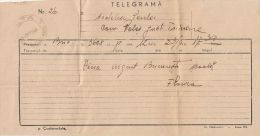 2583FM- TELEGRAMME SENT FROM BUCHAREST TO PALOS, 1948, ROMANIA - Telegraph