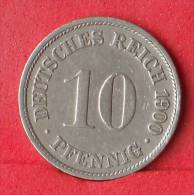 GERMANY EMPIRE  10  PFENNIG  1900 F   KM# 12  -    (Nº12428) - 10 Pfennig