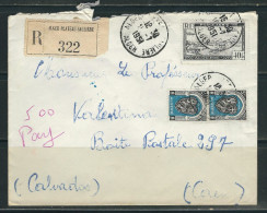 ALGERIE 1951 N° Usages Courants Obl. S/Lettre Recommandée - Storia Postale