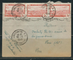 ALGERIE 1949 N° Usages Courants Obl. S/Lettre Taxée - Brieven En Documenten