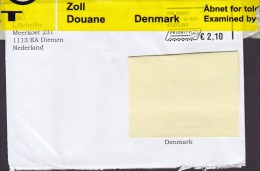 Netherlands Priority ATM Label 2,10 € DIEMEN 2014 BRØNDBY STRAND Denmark Åbnet Examined By Zoll Douane Label(2 Scans) - Macchine Per Obliterare (EMA)