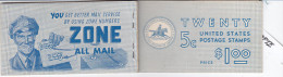 Etats Unis, Carnet 5 Cent Noir,  Complet De Cinq Timbres - Other & Unclassified