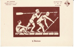 L'Aviron, Rowing Sculls, Glow In The Dark Images, C1920s/60s Vintage Postcard - Roeisport