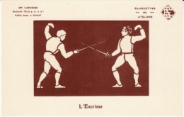 L'Escrime, Fencing, Glow In The Dark Images, C1920s/60s Vintage Postcard - Scherma