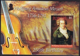 St.Vincent Mozart Souvenir Sheet (fa091) MNH - St.Vincent E Grenadine