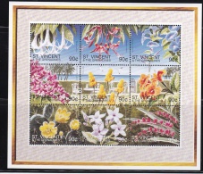 St.Vincent Flower Souvenir Sheet (fa105) MNH - St.Vincent E Grenadine