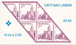 Czech Rep. / Stamps Booklet (1993) 0013 ZS 1 City Usti Nad Labem (church; Coat Of Arms) (J3700) - Unused Stamps
