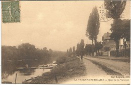 Cp , 94 , La Marne , La VARENNE-SAINT-HILAIRE , Quai De La VARENNE , écrite , Imp : Liva , Visa Paris 606 - Other & Unclassified