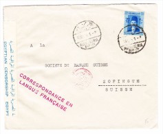 Ägypten - 19.10.1939 Alexandria Zensur Brief Nach Zofingen AG Roter Stempel Correspondance En Langue Française - Lettres & Documents