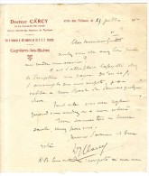 65  CAPVERN LES BAINS  DOCTEUR CARCY  VILLAS DES TILLEULS   -  LETTRE COMMERCIALE   1910 - Sport En Toerisme