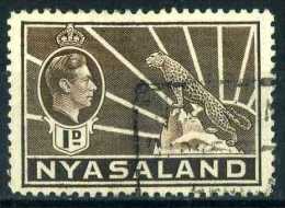 Nyasaland 1934 Mi 37 Leopard (Panthera Pardus) | King George V And Symbol Of The Protectorate | Cats Of Prey | Sun - Nyassaland (1907-1953)