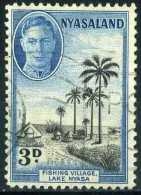 Nyasaland 1945 Mi 74 Fishing Village | King George VI | Lake, Landscape, Palm-tree | Royalty - Nyassaland (1907-1953)