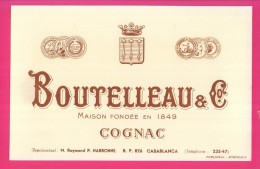 B120 - BUVARD -    BOUTELLEAU & C° Maison Fondée En 1849 -  COGNAC Représentant NARBONNE - CASABLANCA - Liqueur & Bière