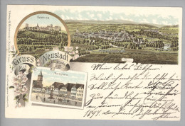 AK DE Bay NEUSTADT A/Saale 1897 Litho G.Erbsäuser (ohne Marke) - Neustadt Waldnaab