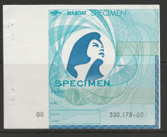 FRANCE SPECIMEN MANDAT - Fictifs