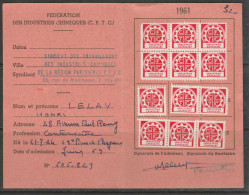 FRANCE CARTE CONFEDERALE CFTC 1961 COMPLETE - Lettres & Documents