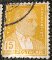 Turkey 1931 Kemal Ataturk 15k - Used - Oblitérés