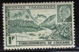 Océanie - Oblitéré - Charnière  Y&T 1941  N° 138 Vallée De Fataoua  Et Effigie Du Maréchal Pétain 1f Vert - Used Stamps
