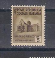 Italy 1944  Mi Nr  504 MNH     (a1p5) - Ongebruikt