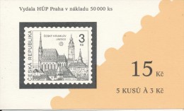 Czech Rep. / Stamps Booklet (1993) 0014 ZS 2 City Cesky Krumlov (church; Castle; UNESCO; Filatelie TROJAN) (J3688) - Otros & Sin Clasificación