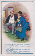 Jolie Carte Fantaisie Homme Et Femme Dans Un Train Signée DONALD MC GILL - Mc Gill, Donald