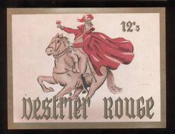 Etiquette De Vin De Table -    Destrier Rouge  -    Thème Chevalier Cheval - Chevaux