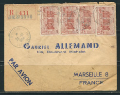 AOF 1954  N° Usages Courants S/Lettre Recommandée - Briefe U. Dokumente