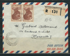 AOF 1954  N° Usages Courants S/Lettre Recommandée - Briefe U. Dokumente