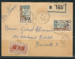 AOF 1955  N° Usages Courants S/Lettre Recommandée - Briefe U. Dokumente