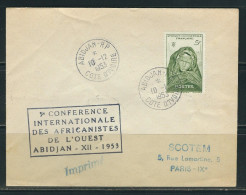AOF 1953  N° Usages Courants S/Lettre Conf. Int. Africanistes - Covers & Documents