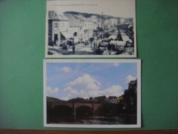 Lot De 2 Cartes De COMBLAIN - AU - PONT ( Place Communale Un Jour De Marché - Le Pont De Sçay ) - Comblain-au-Pont