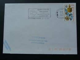 42 Loire Saint Etienne Code Postal 1992 - Flamme Sur Lettre Postmark On Cover - Oblitérations Mécaniques (flammes)