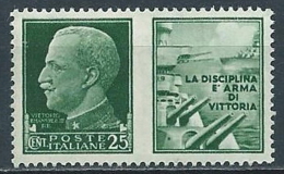 1942 REGNO PROPAGANDA DI GUERRA 25 CENT MNH ** - VA - Propagande De Guerre