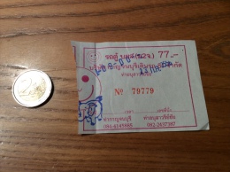 Ticket De Transport (car) ** "Bangkok - Kanchanaburi" Thaïlande (Type 1) - World