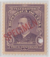 1911-35. CUBA. REPUBLICA. TELEGRAFOS. Ed.94. MNH. 3c. FLOR CROMBET. SPECIMEN. PROOF. - Nuovi